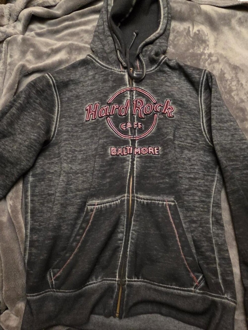 Hard Rock Cafe Black Zip Hooded Sweatshirt